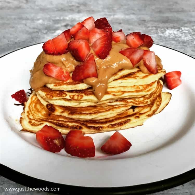 protein pancakes with strawberries