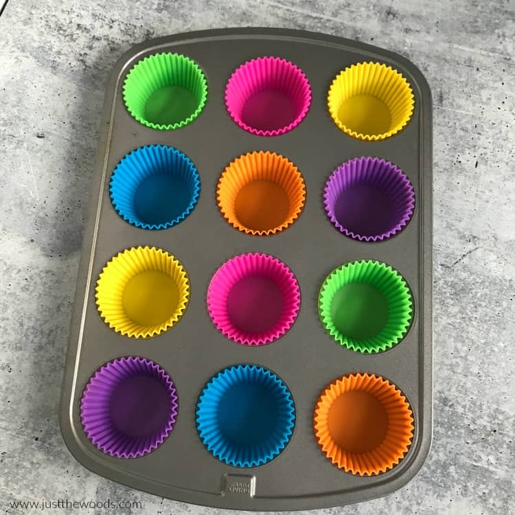 homemade chocolate chip muffins, silicone liners