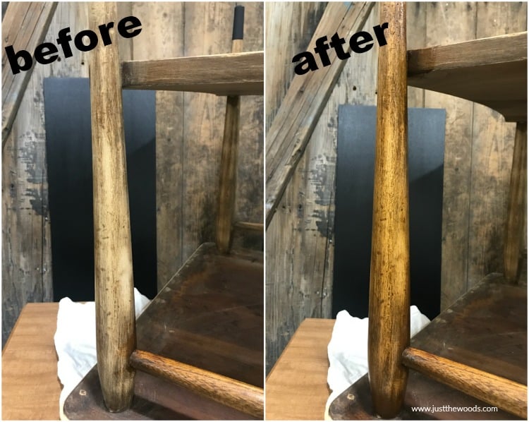 wood furniture refinish before and after