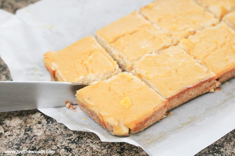 cut lemon bars into squares