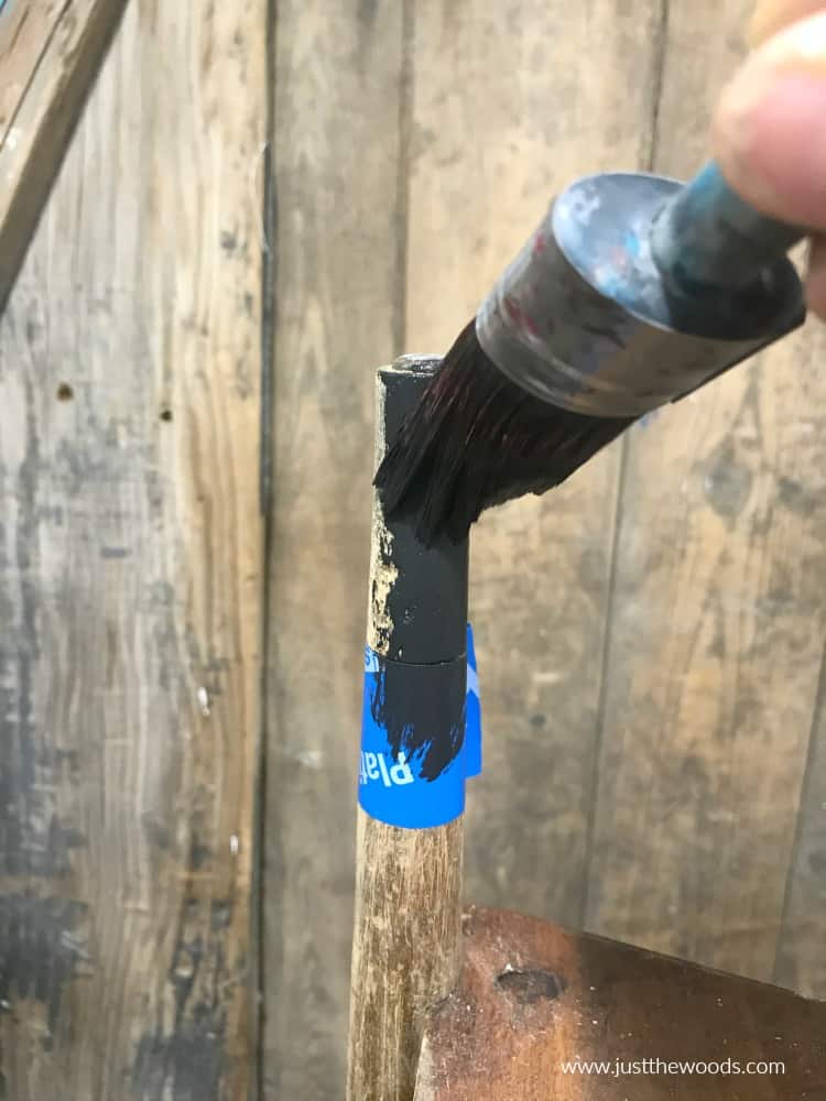 black furniture paint on table legs