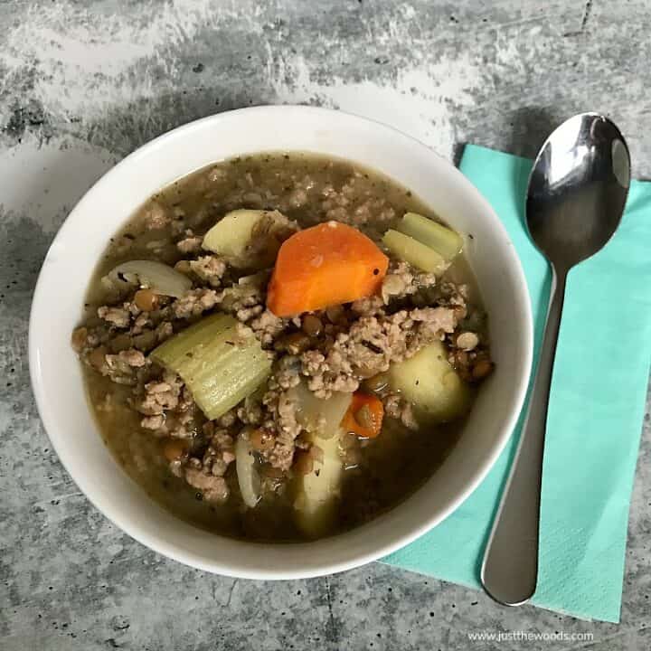 Easy Lentil Soup Recipe with Ground Pork 