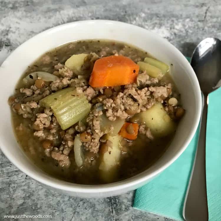 hearty lentil soup recipe, easy lentil soup recipe, clean eating lentil soup