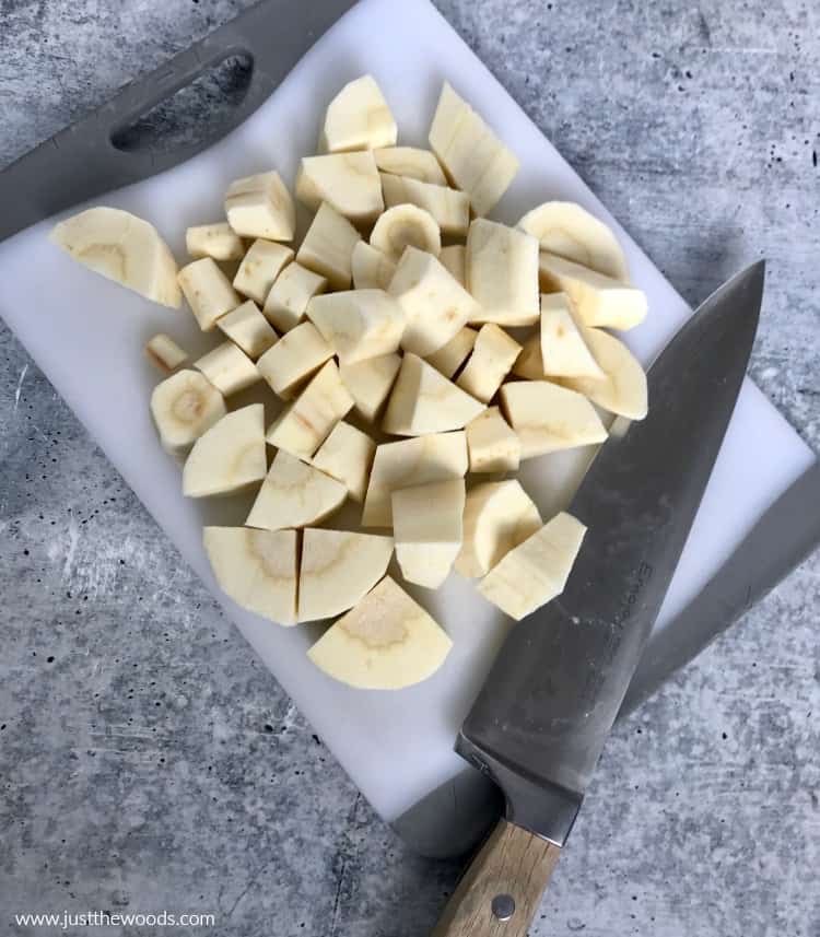 chopped parsnips, parsnip mash recipe