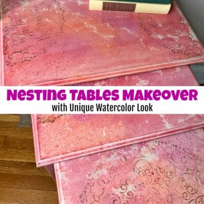 Nesting Tables Makeover with Unique Watercolor Look