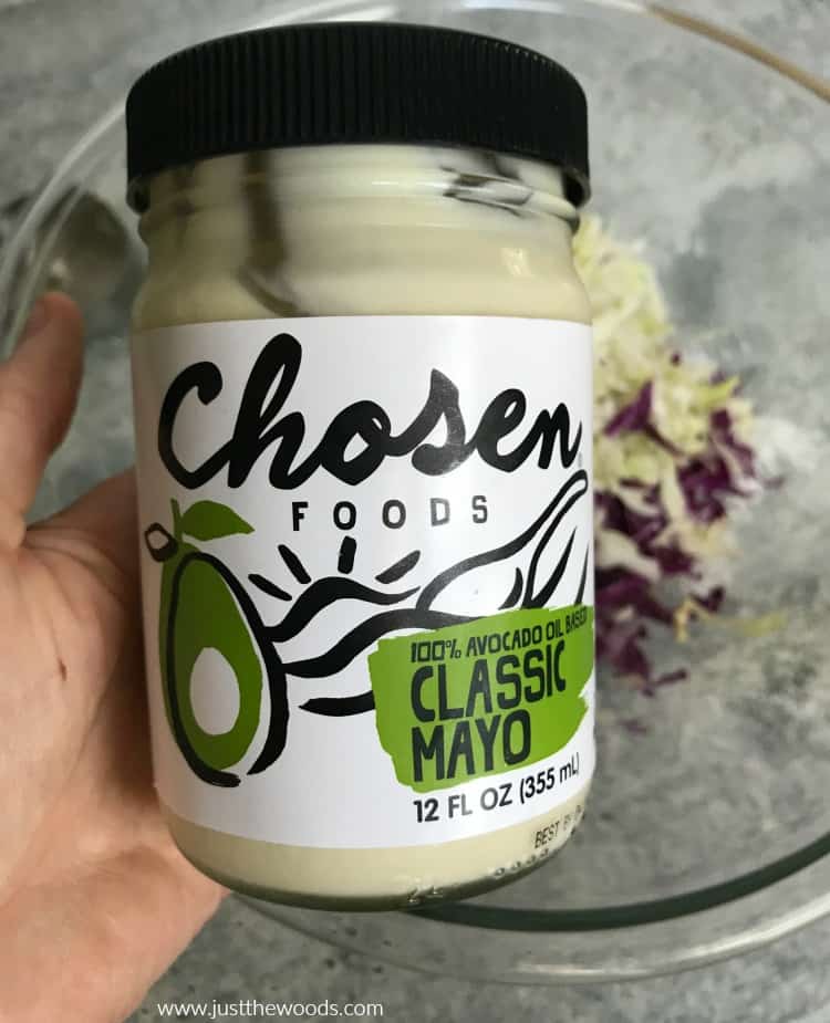 homemade coleslaw with mayo, avocado oil mayo