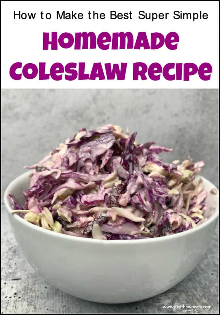homemade coleslaw recipe, coleslaw in white bowl