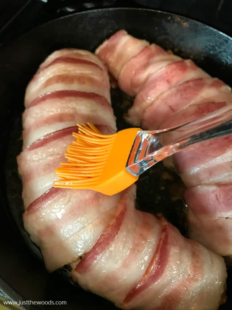 how long to cook bacon wrapped pork tenderloin, baste pork with honey