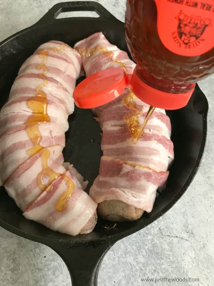 how to make simple bacon wrapped pork tenderloin with honey