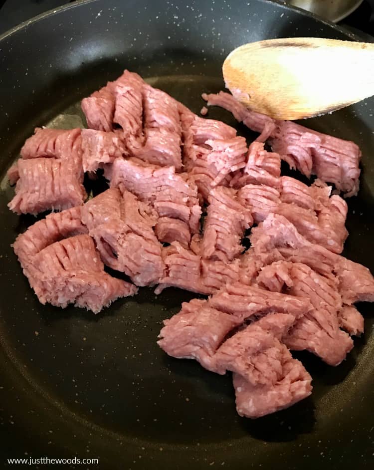 ground turkey in skillet