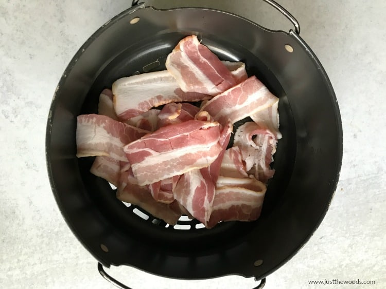 bacon in air fryer basket Ninja Foodi