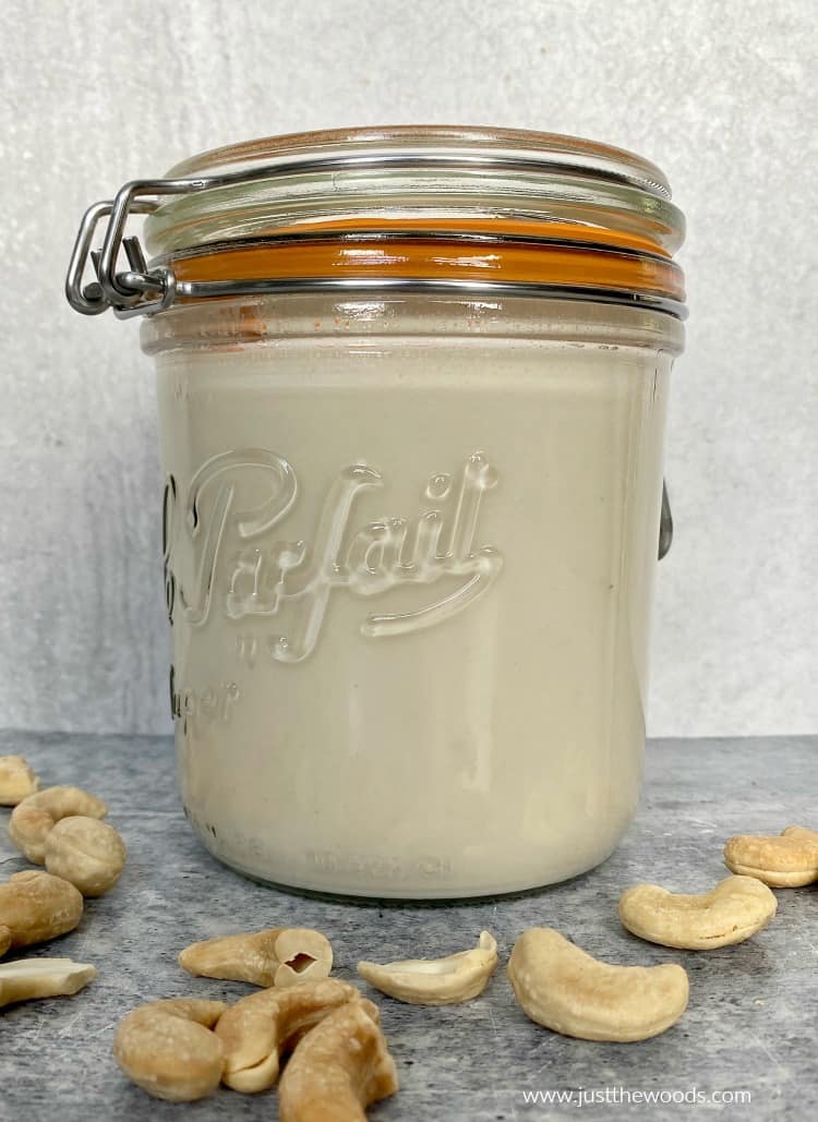 homemade cashew milk with raw cashews