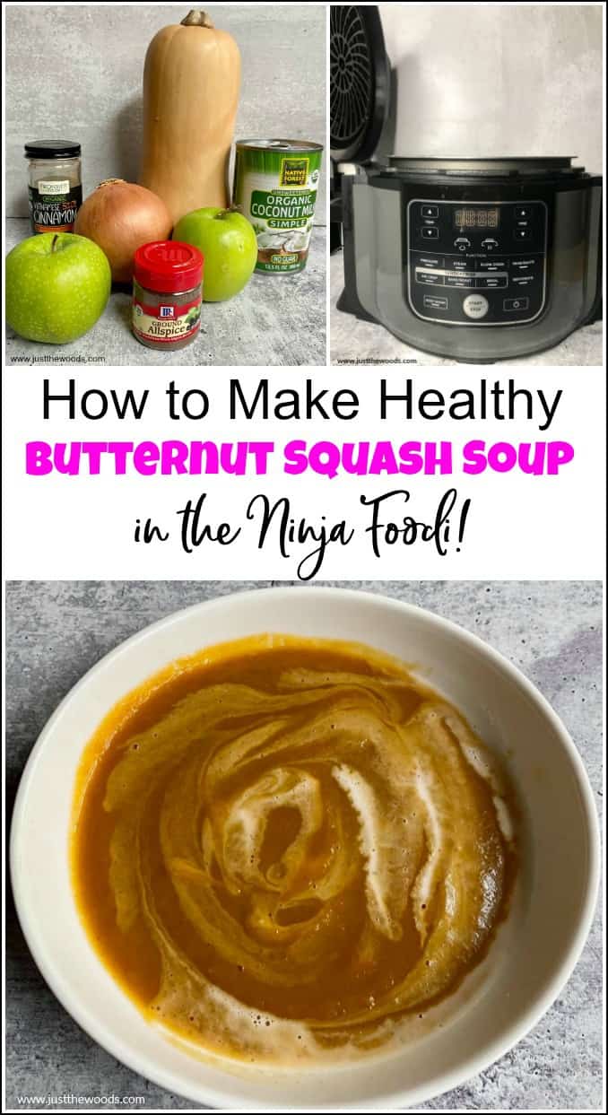 easy butternut squash soup recipe, healthy butternut squash soup, Ninja Foodi 