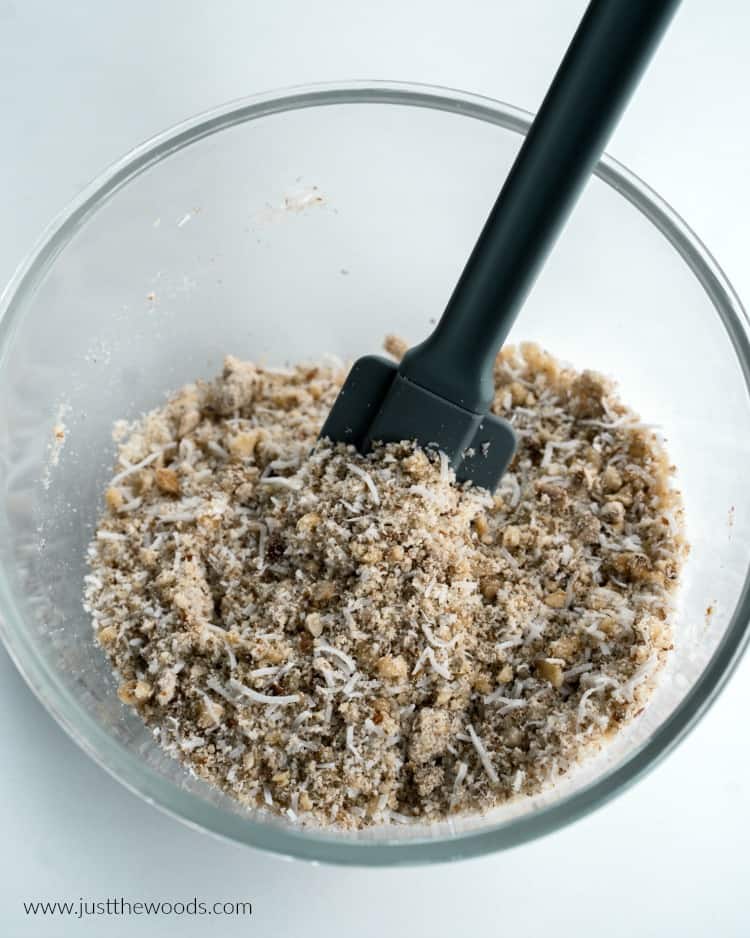 mix dry ingredients in a glass bowl