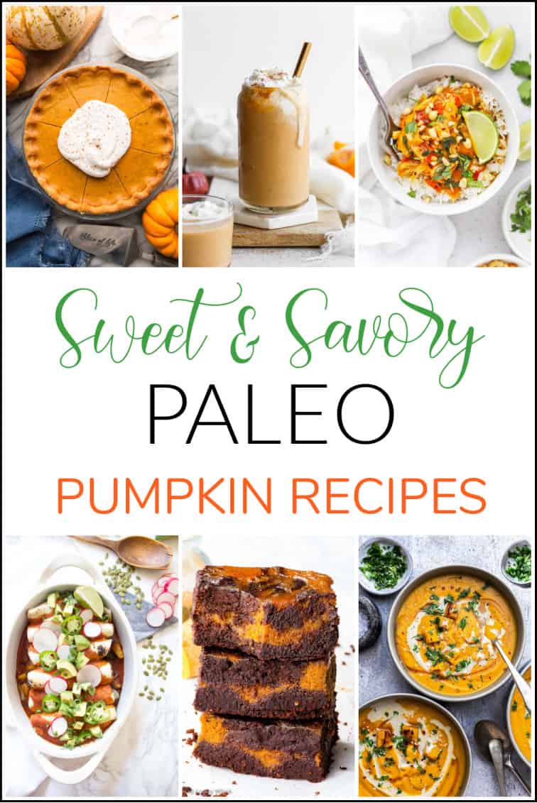 sweet and savory paleo pumpkin recipe pinterest image