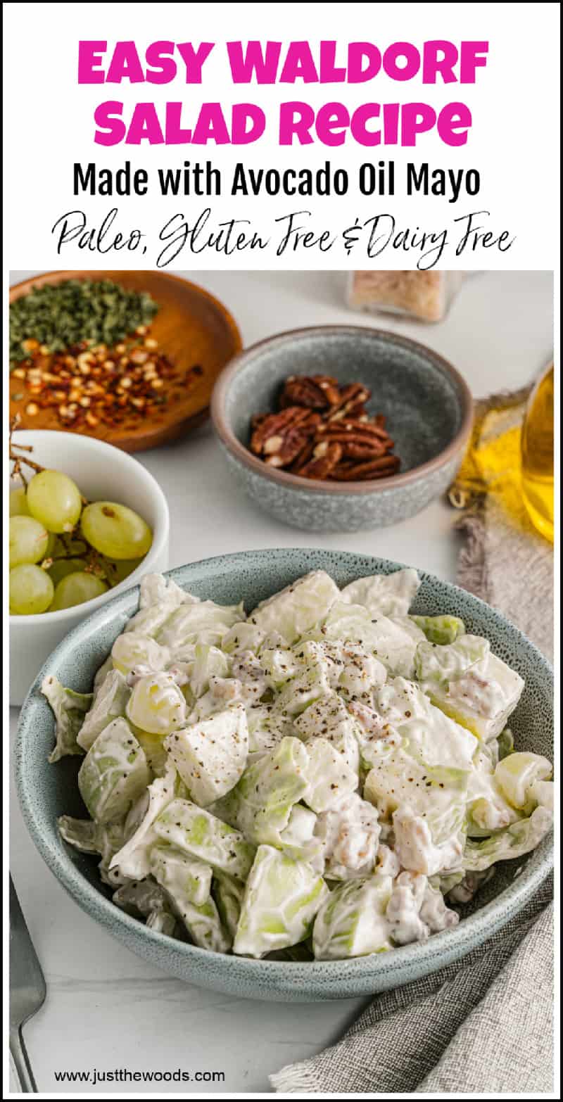 Waldorf salad recipe finished in bowl