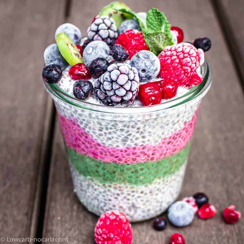 Keto Rainbow Chia Pudding Candy and Satisfying Sugar Free Dessert Concepts