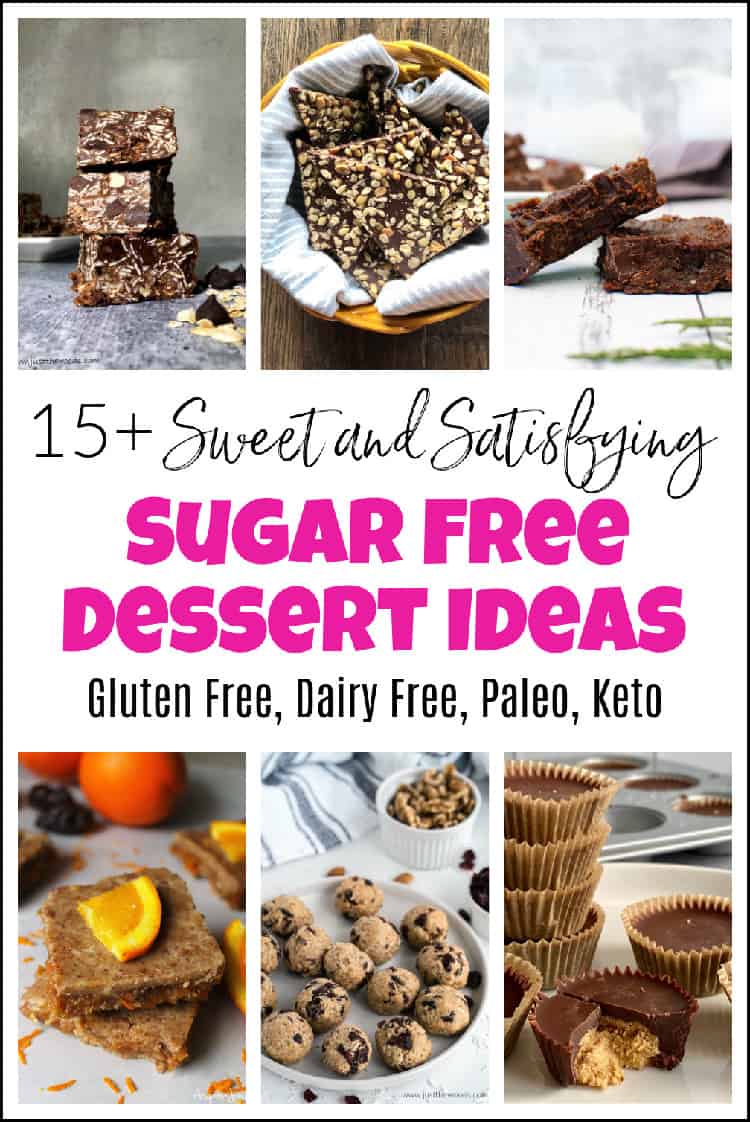 sugar free dessert ideas collage