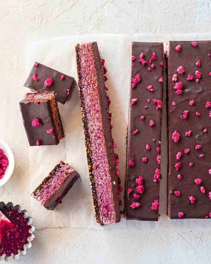 vegan raspberry slice 2 Candy and Satisfying Sugar Free Dessert Concepts