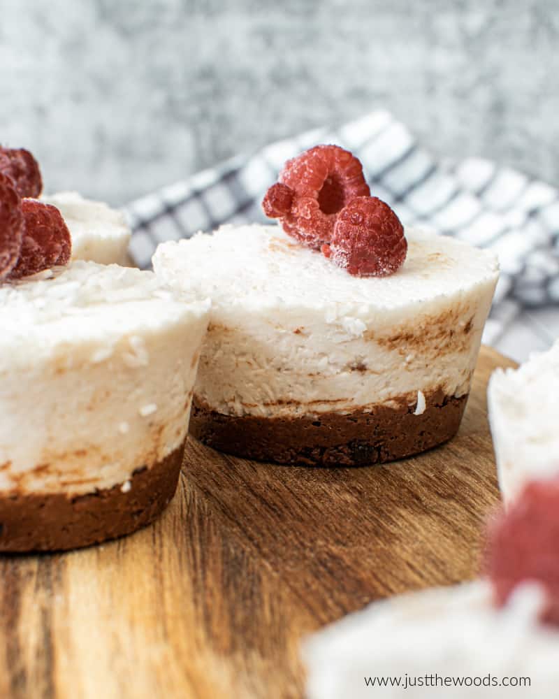 no bake coconut cups with raspberries clean eating snack, paleo snack 