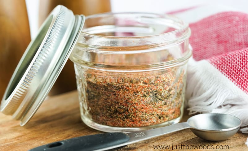 homemade steak seasoning in a glass jar