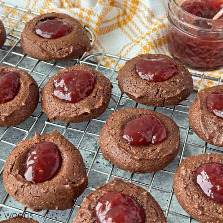 Chocolate Gluten Free Thumbprint Cookie Recipe with Jam