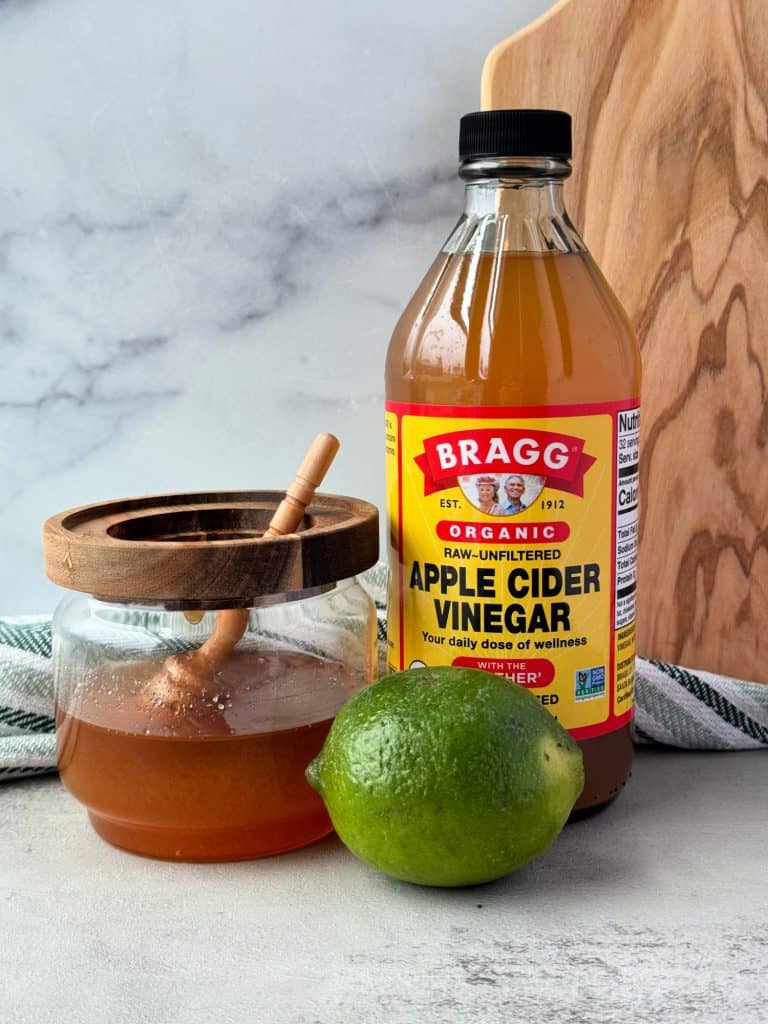 apple cider vinegar lime juice  and honey