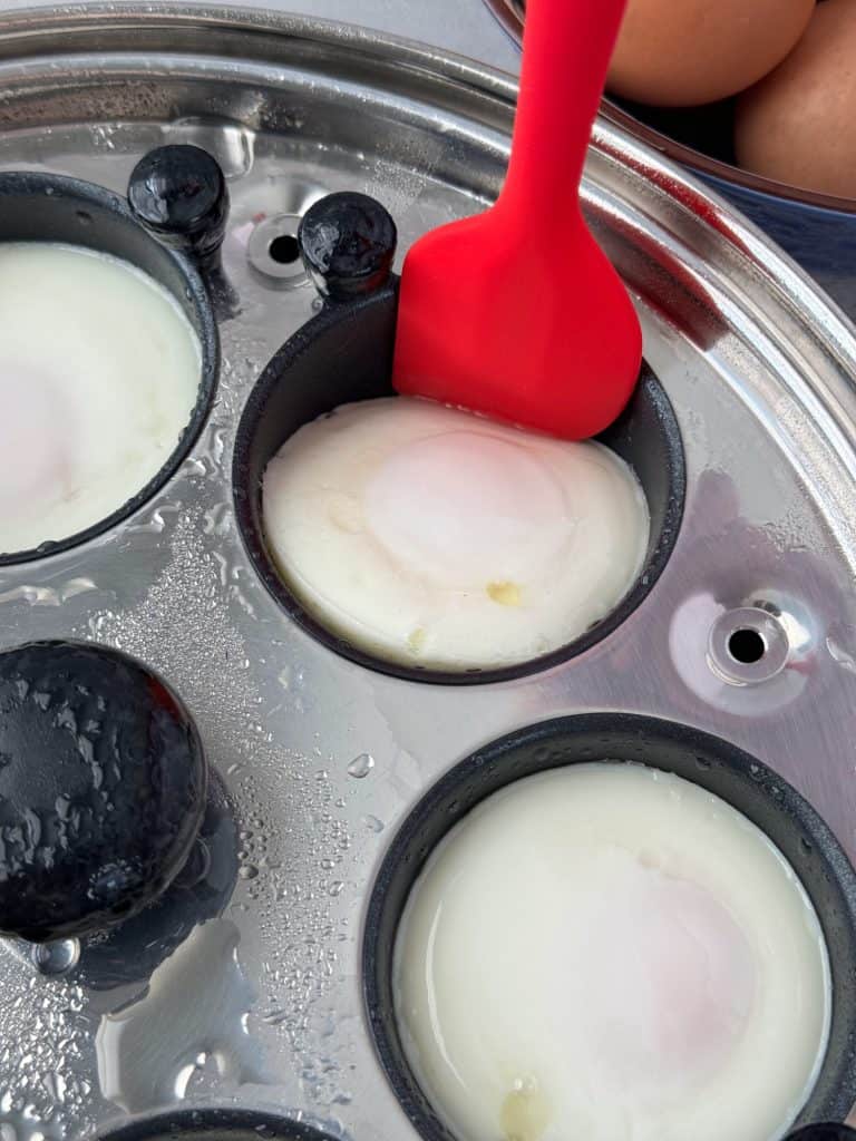 remove eggs with silicone spatula