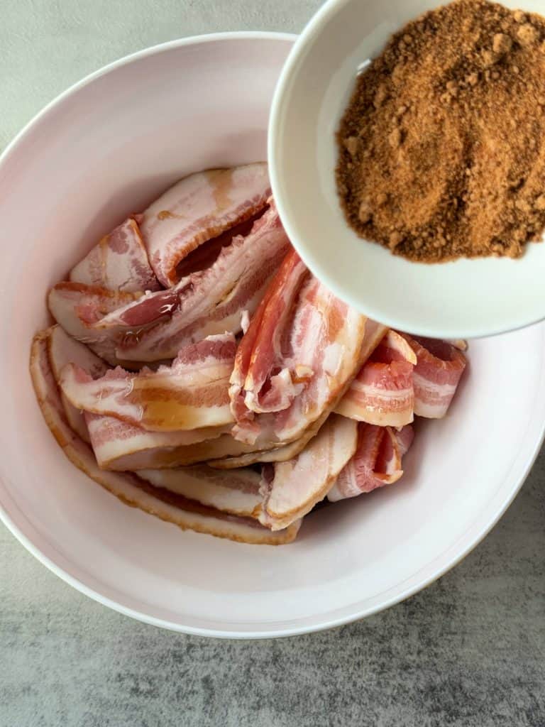 coconut sugar on bacon