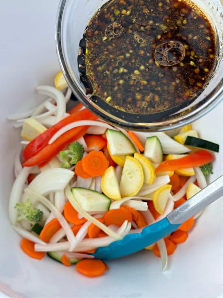 mixed vegetables and balsamic vinegar 