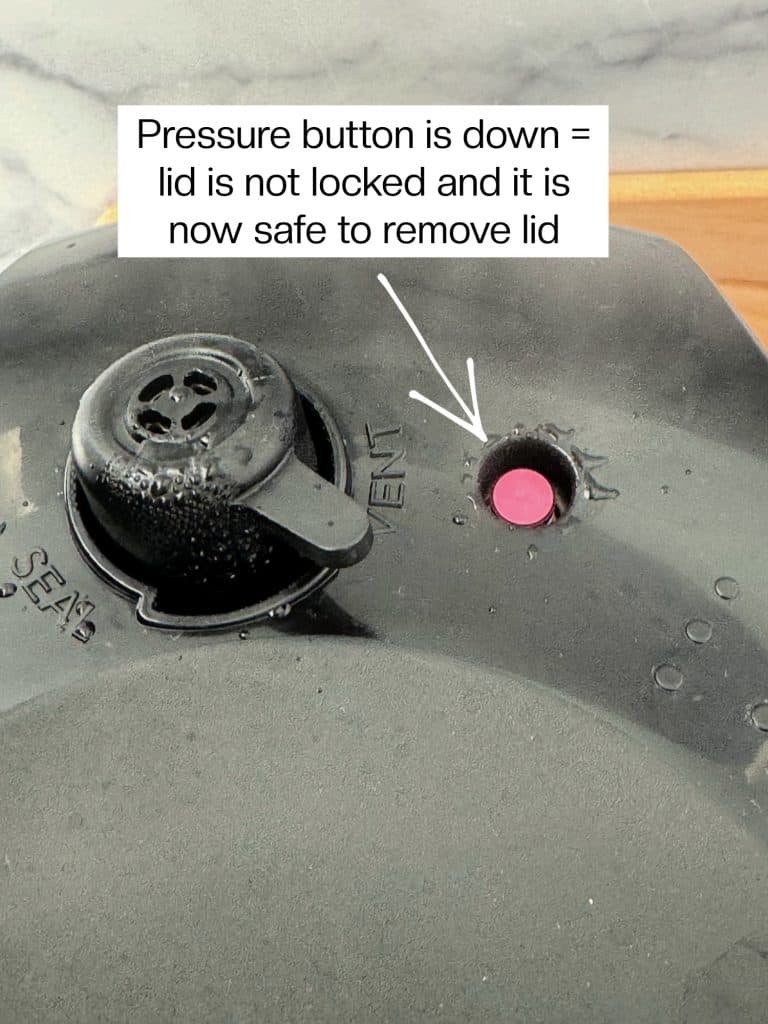 pressure button on ninja foodi pressure cooking lid