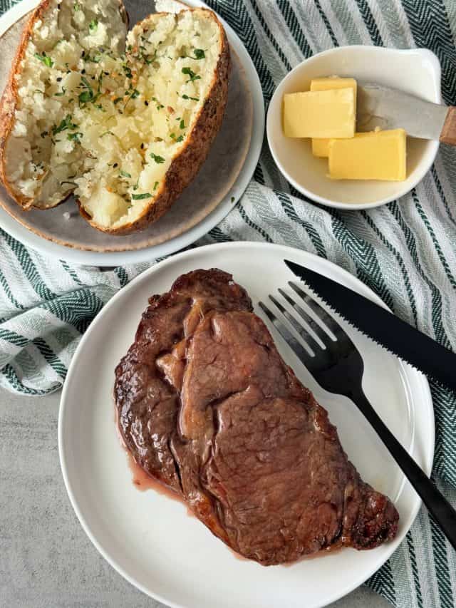 Ninja Foodi Ribeye Steak Cooked in the Air Fryer