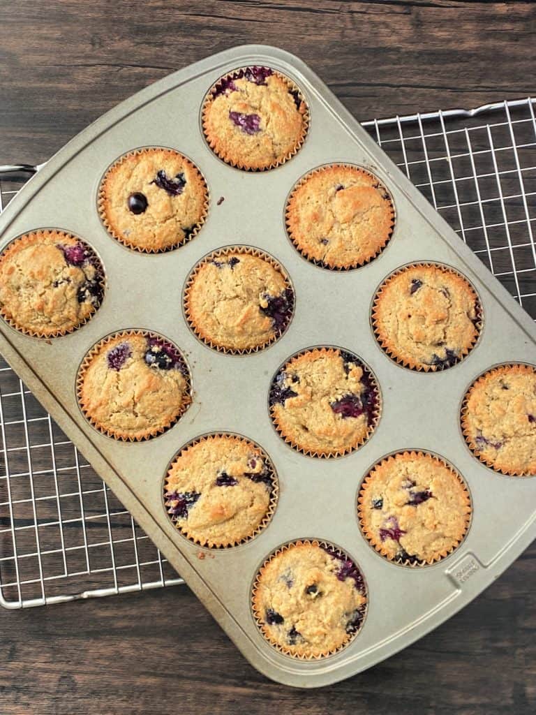 baked Healthy Blueberry Muffins