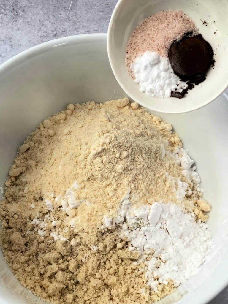 dry ingredients in easy healthy blueberry lemon muff recipe 