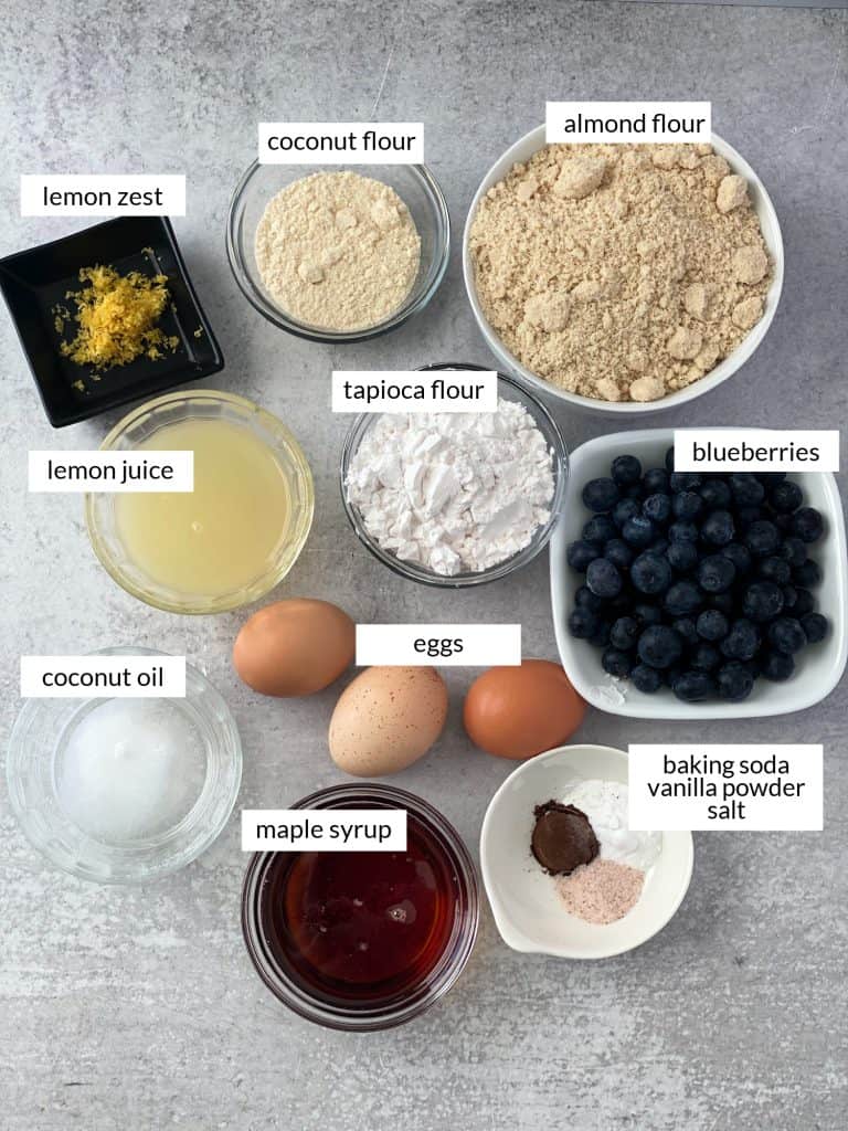 Healthy Blueberry Muffin Recipe ingredients 