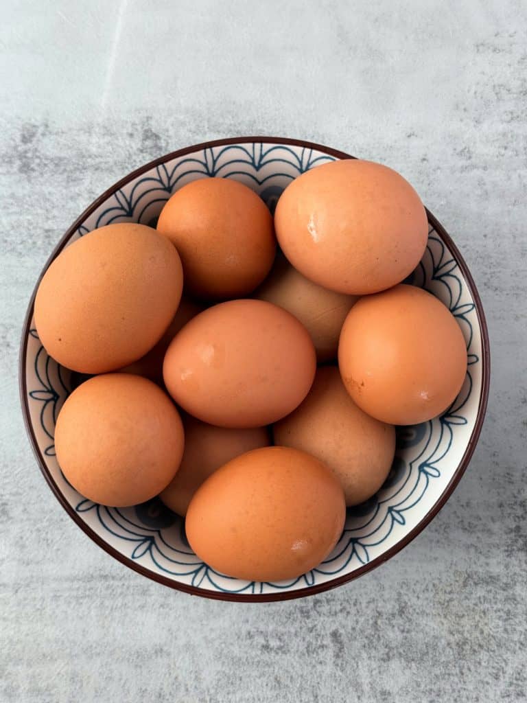 brown eggs in a bowl