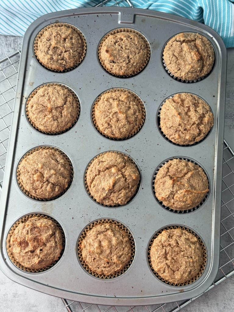 gluten free banana muffins in muffin pan