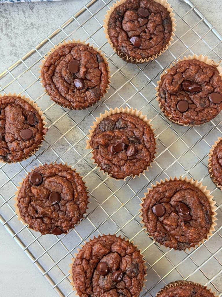 muffins cooling on a wire rack 