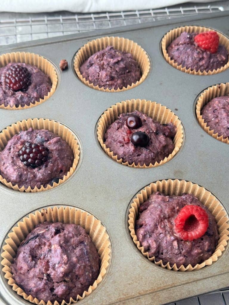 mixed Berry Oat Muffins recipe 