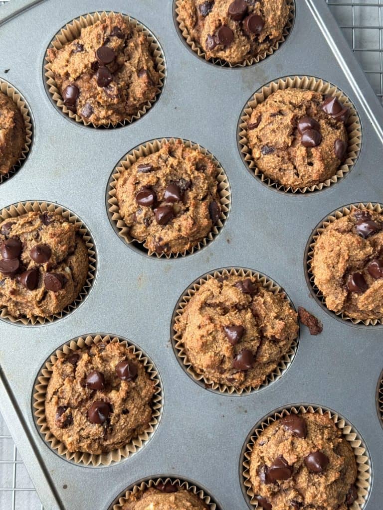 Healthy Pumpkin Chocolate Chip Muffins