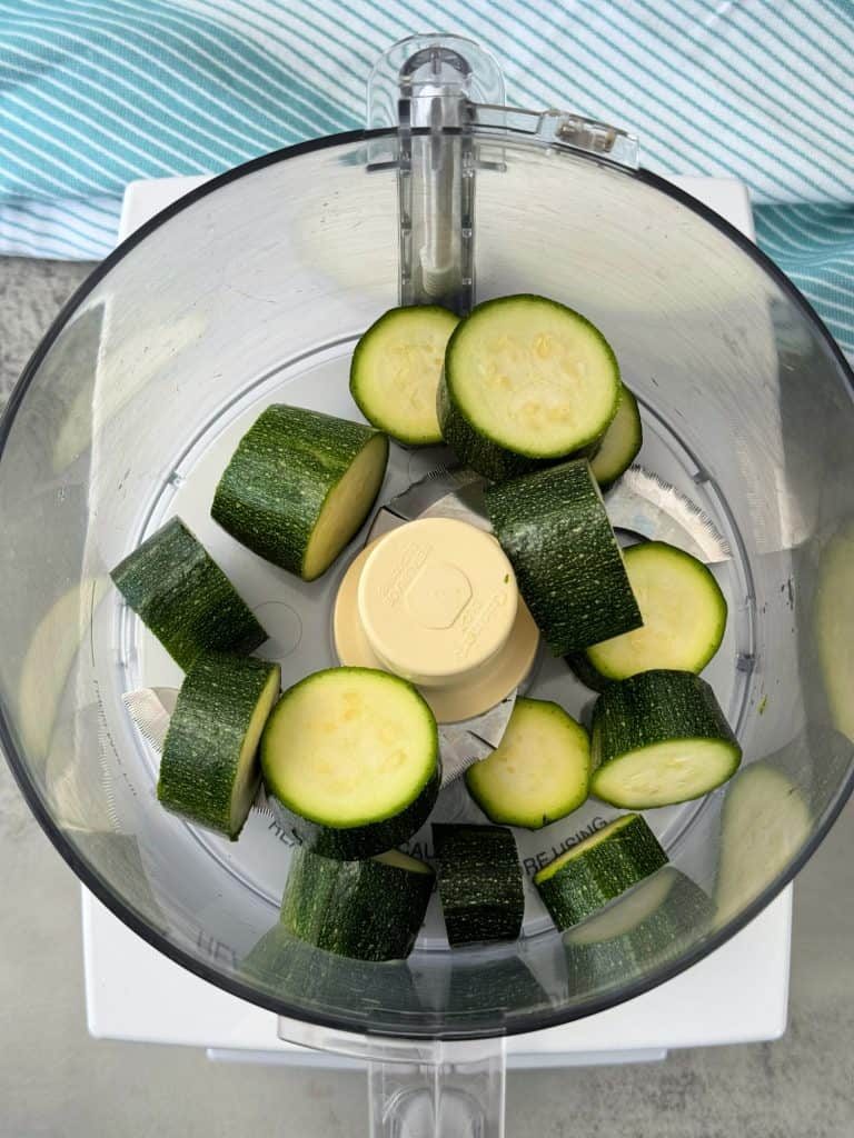 zucchini chunks in food processor 