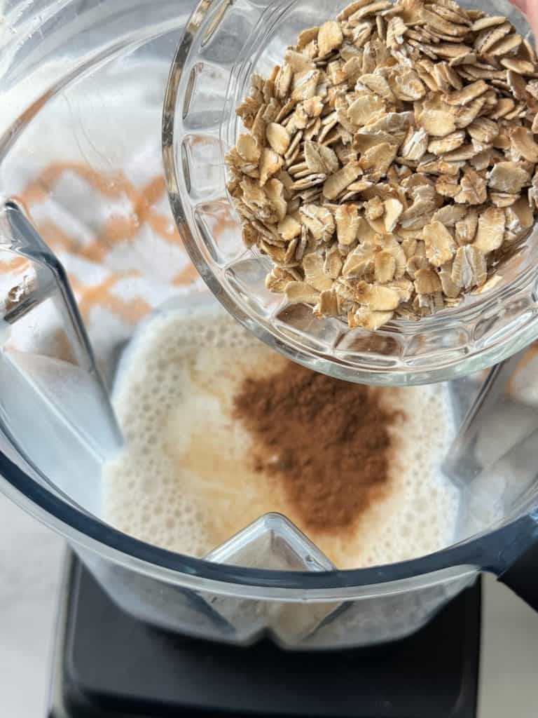 banana and almond milk smoothie with gluten free rolled oats 