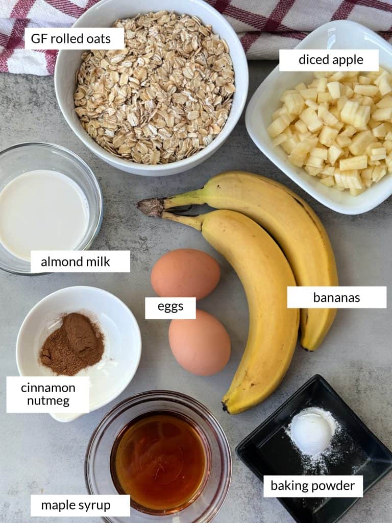 ingredients for apple oatmeal muffins