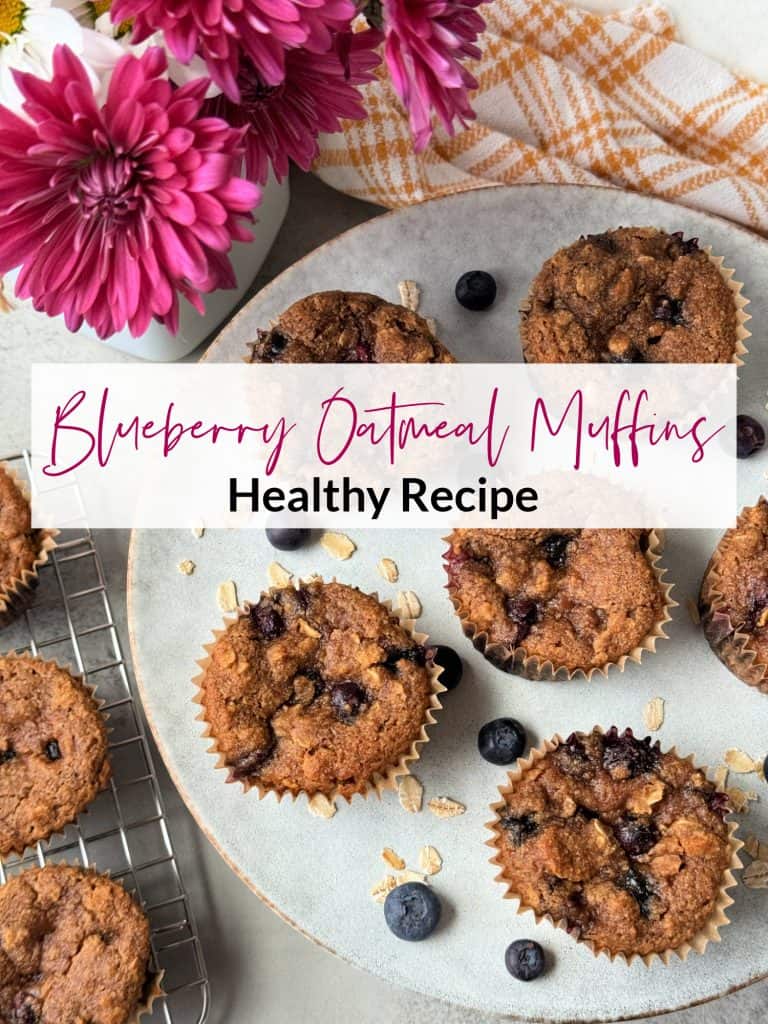 Healthy Blueberry Oatmeal Muffins 