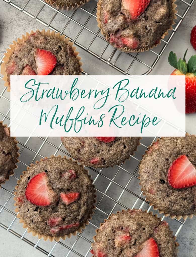 strawberry banana muffins feature image