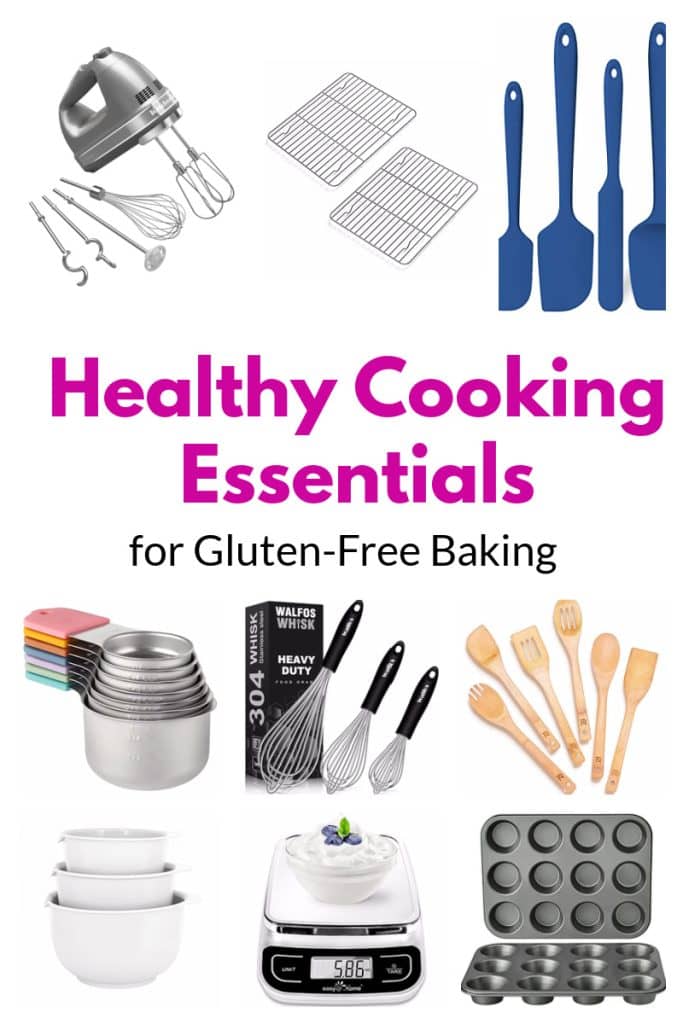 This list of healthy cooking essentials is a combination of my favorite kitchen tools, and ingredients commonly used in gluten free baking.