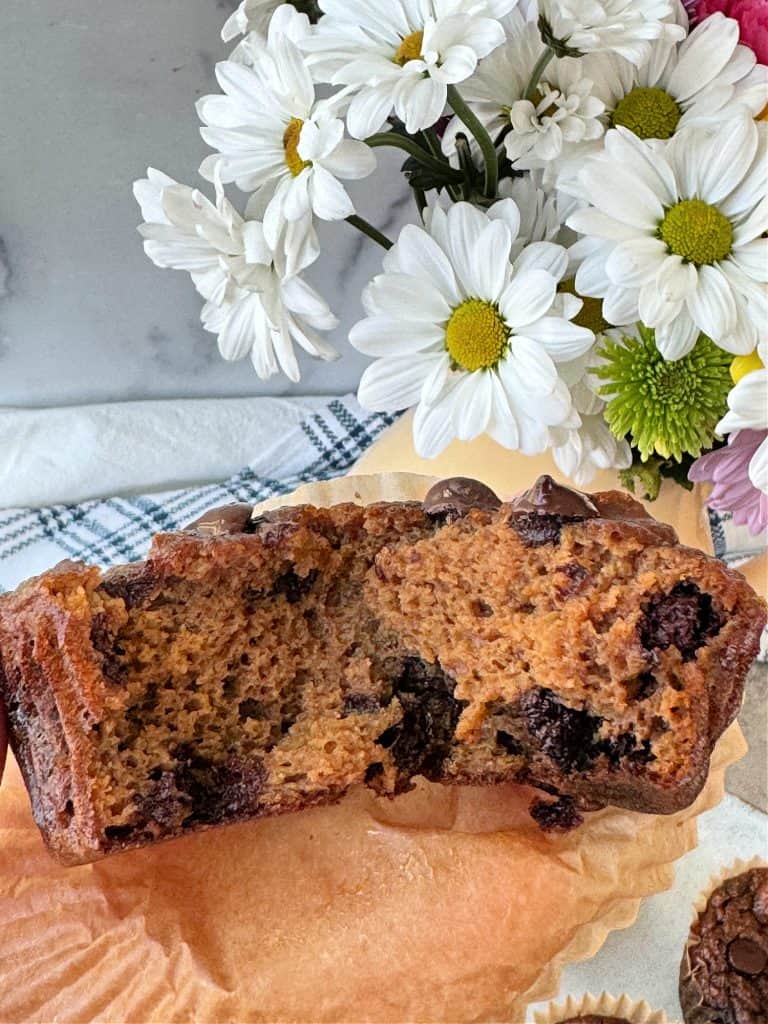 Pumpkin Chocolate Chip Muffins moist like cake