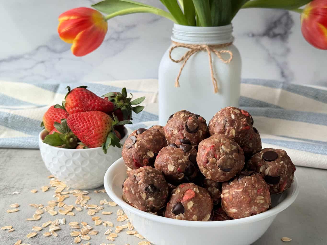 Easy Healthy Strawberry Protein Balls
