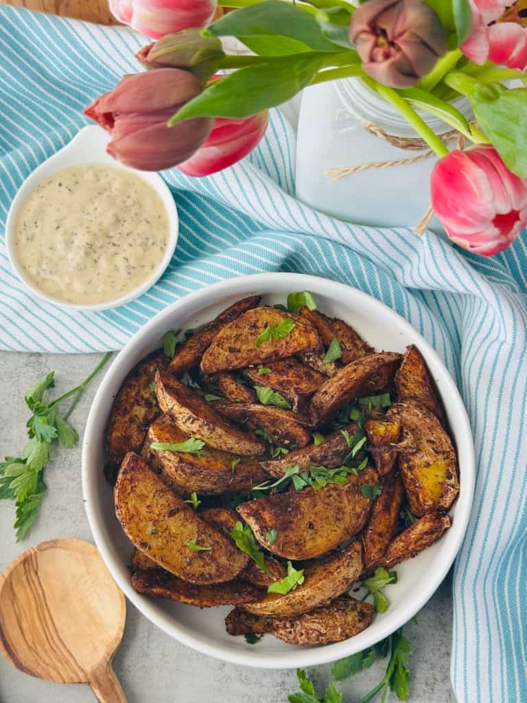 Ninja Foodi Potato Wedges Made in the Air Fryer
