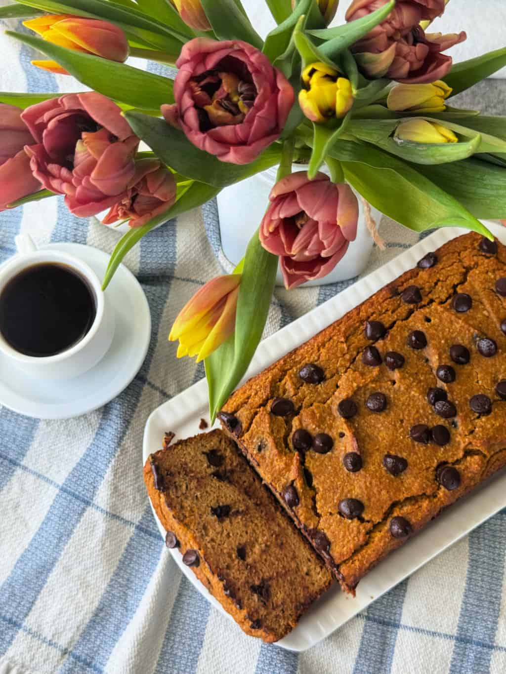 top view of oven baked healthy pumpkin bread recipe